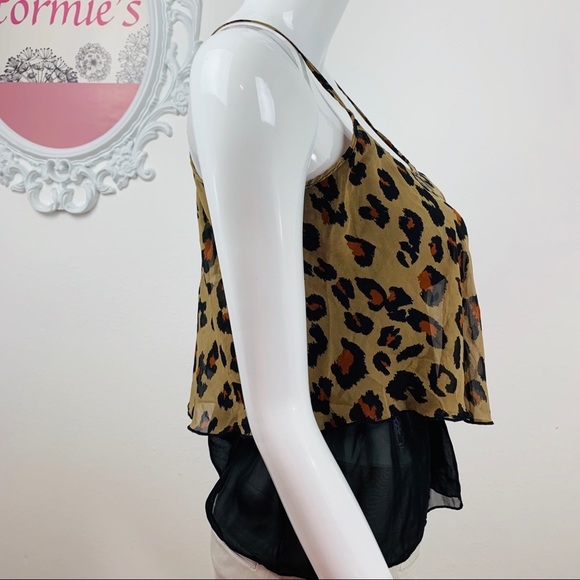 Derek / Layered Black , Animal Print Top - Picture 4 of 5